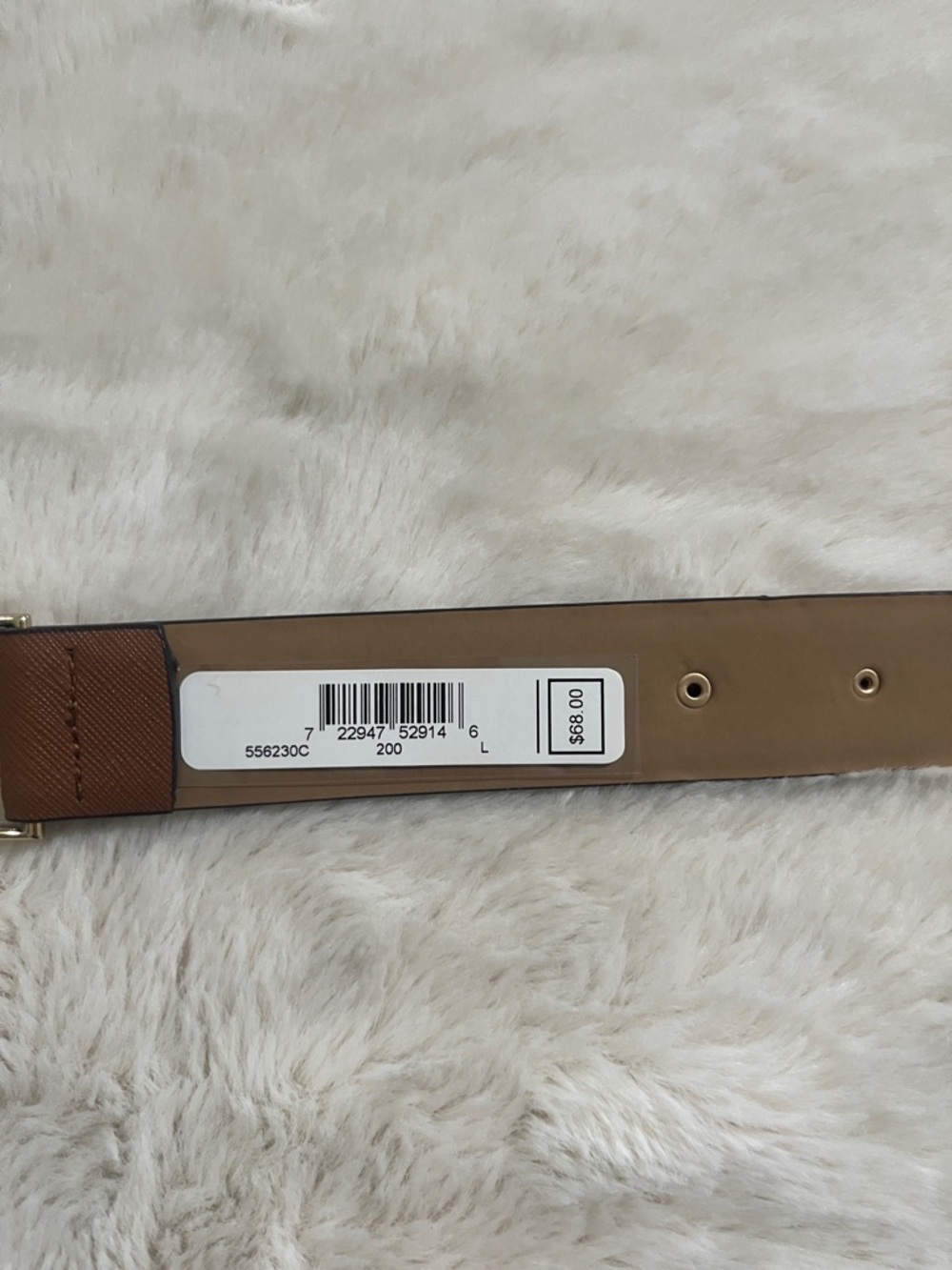 Michael Kors Brown Leather MK Circle Logo Belt with Gold Buckle - Picture 2 of 5